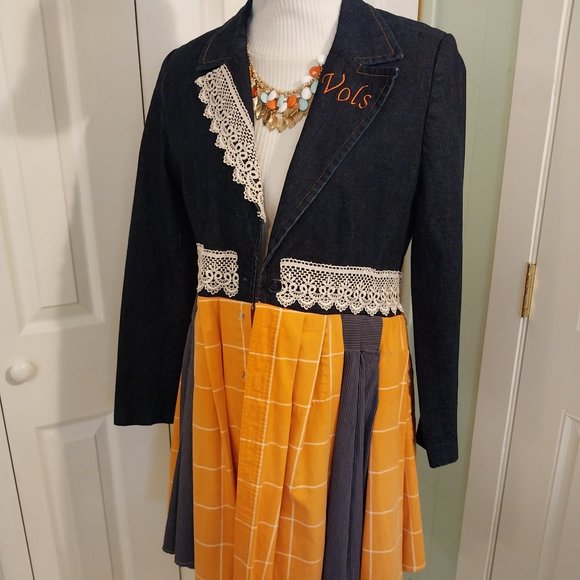 Jeaniemade Jackets & Blazers - 2572 Size Large Upcycled UT Vol's Tunic Jean Jacket